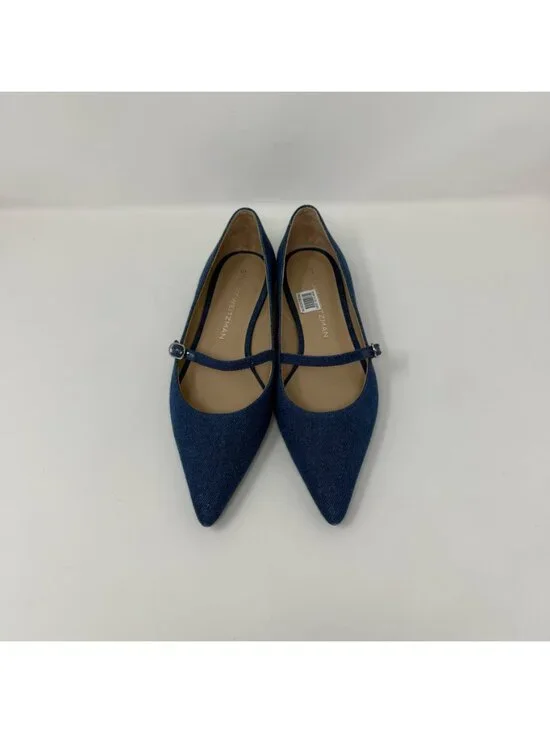 New Stuart Weitzman Emilia Mary Jane Ballerina Flats Denim Sz 8 - Picture 7 of 14